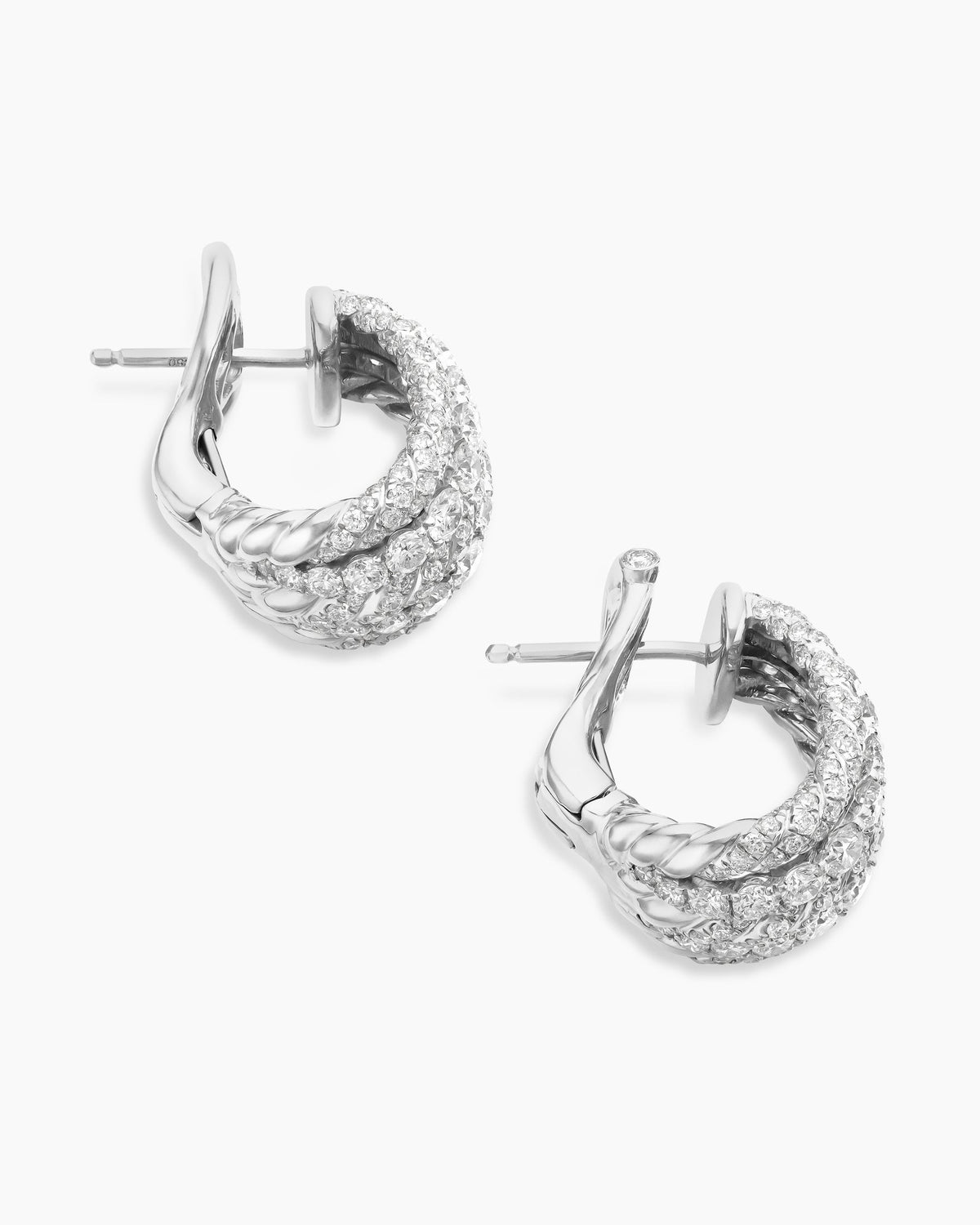 David Yurman Floating Diamonds Shrimp Earrings in White Gold David Yurman High Jewelry