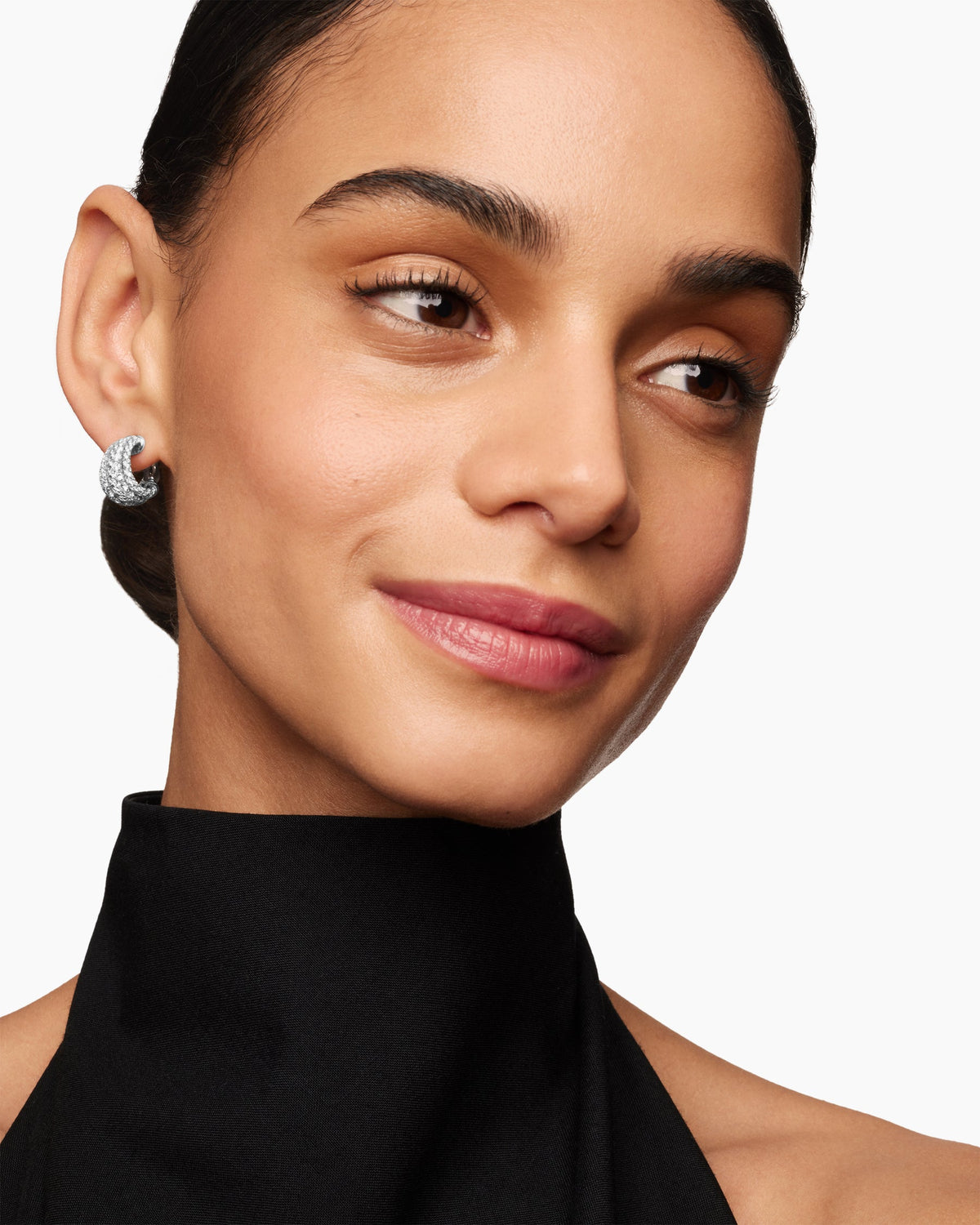 David Yurman Floating Diamonds Shrimp Earrings in White Gold David Yurman High Jewelry