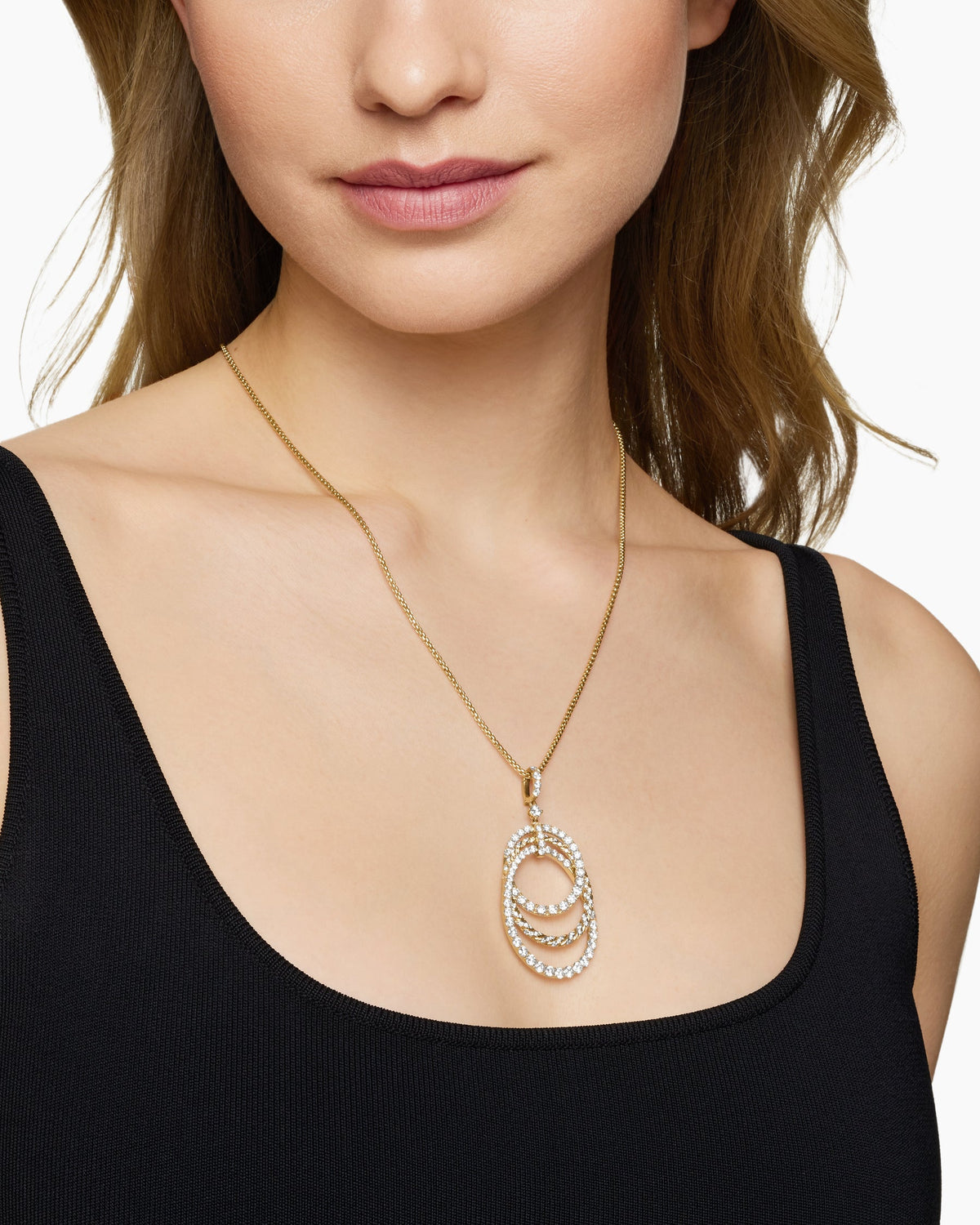 David Yurman Floating Diamonds Drop Pendant in Yellow Gold David Yurman High Jewelry