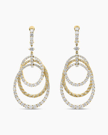 David Yurman Floating Diamonds Drop Earrings in Yellow Gold David Yurman High Jewelry