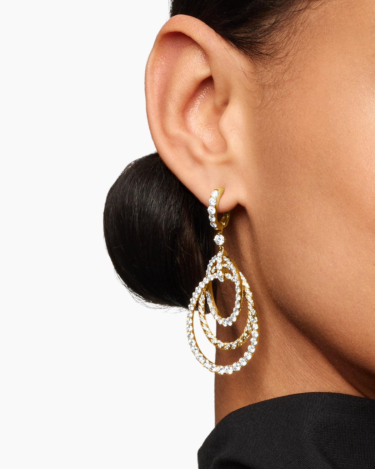 David Yurman Floating Diamonds Drop Earrings in Yellow Gold David Yurman High Jewelry