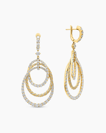 David Yurman Floating Diamonds Drop Earrings in Yellow Gold David Yurman High Jewelry