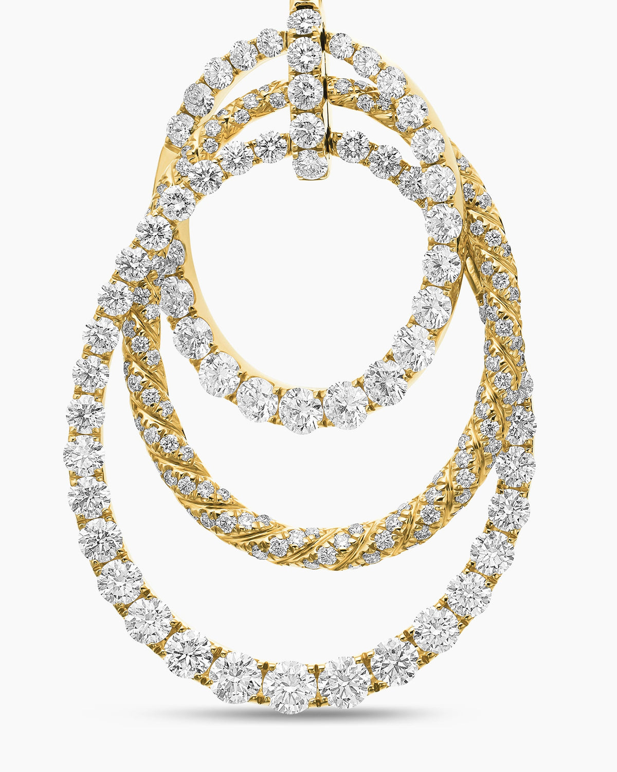 David Yurman Floating Diamonds Drop Earrings in Yellow Gold David Yurman High Jewelry