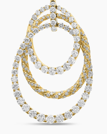 David Yurman Floating Diamonds Drop Earrings in Yellow Gold David Yurman High Jewelry