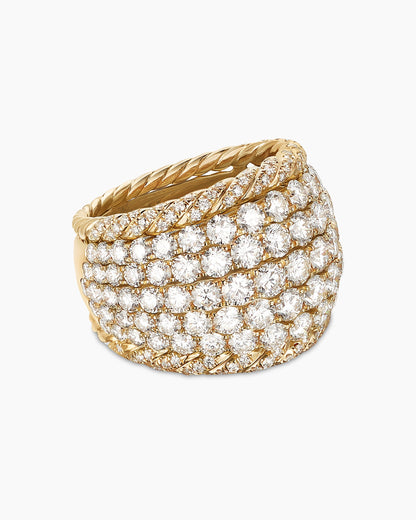David Yurman Floating Diamonds Dome Ring in Yellow Gold David Yurman High Jewelry
