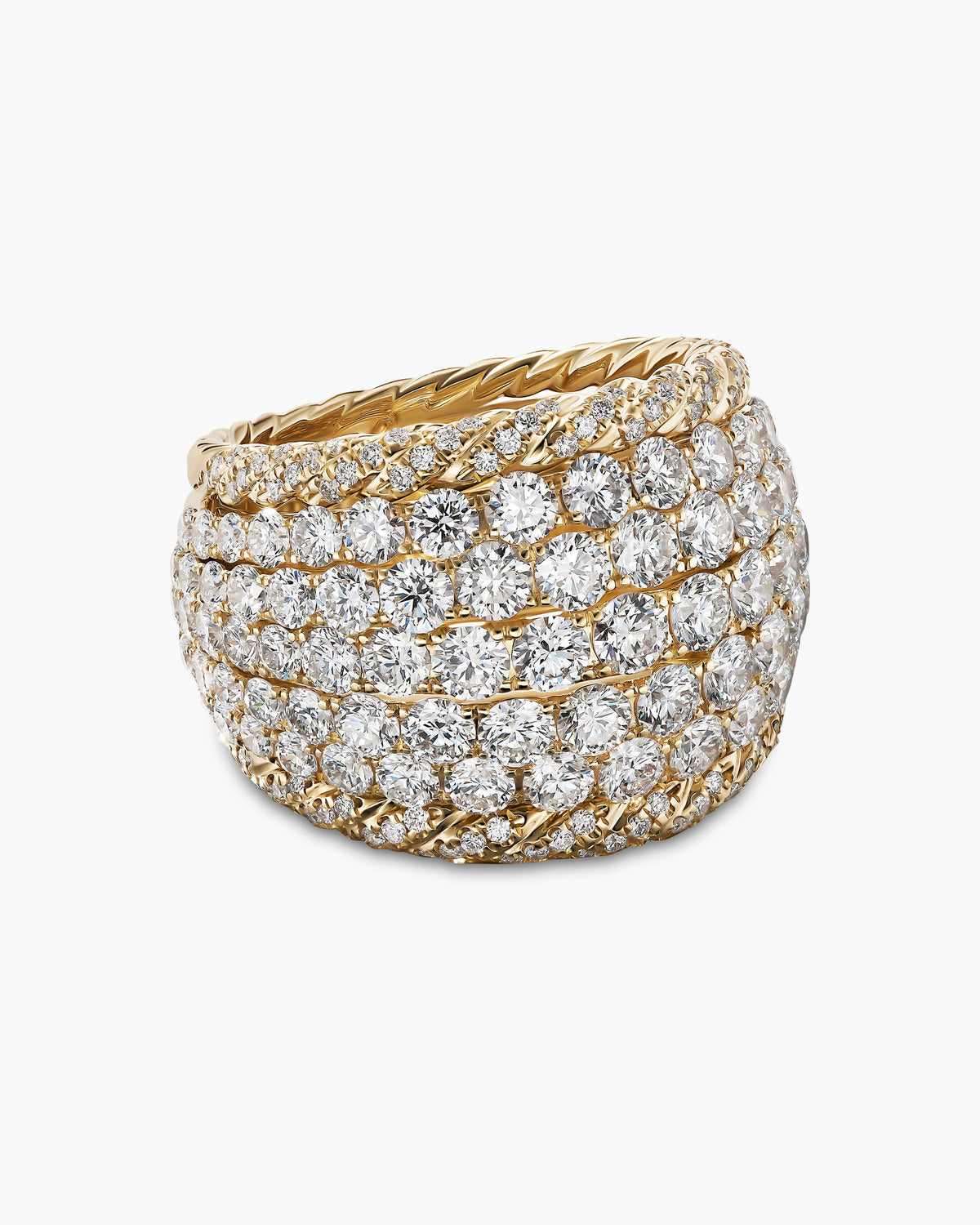 David Yurman Floating Diamonds Dome Ring in Yellow Gold David Yurman High Jewelry