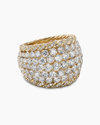 David Yurman Floating Diamonds Dome Ring in Yellow Gold David Yurman High Jewelry