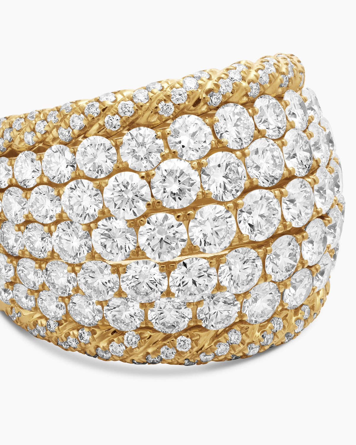 David Yurman Floating Diamonds Dome Ring in Yellow Gold David Yurman High Jewelry