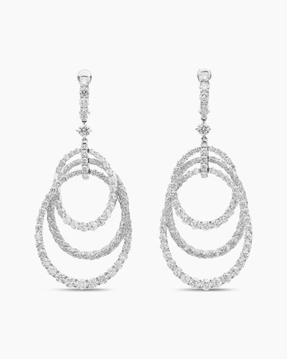 David Yurman Floating Diamonds Drop Earrings in White Gold David Yurman High Jewelry