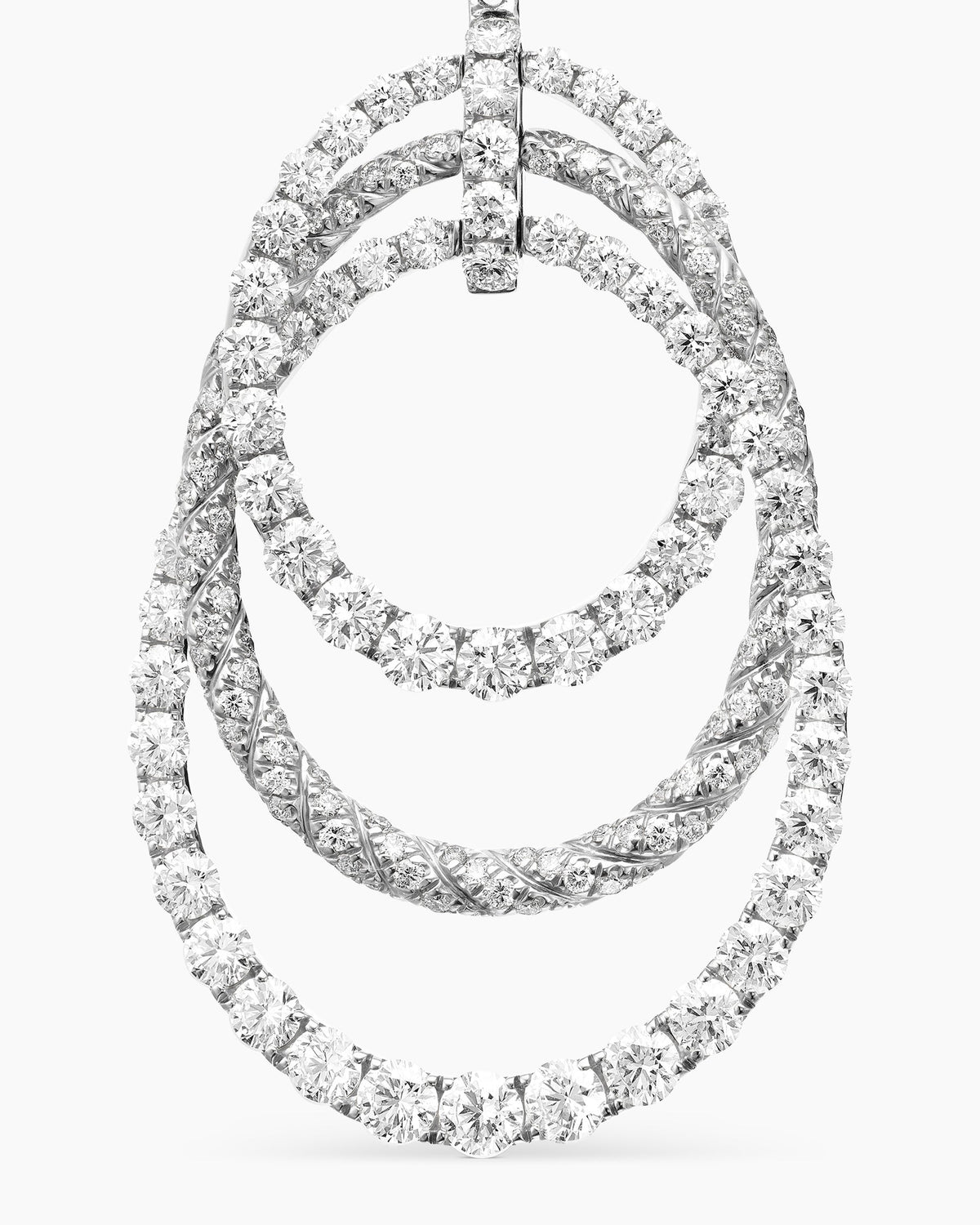 David Yurman Floating Diamonds Drop Earrings in White Gold David Yurman High Jewelry