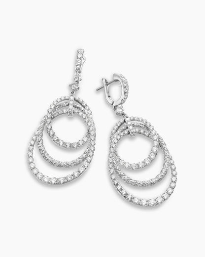 David Yurman Floating Diamonds Drop Earrings in White Gold David Yurman High Jewelry