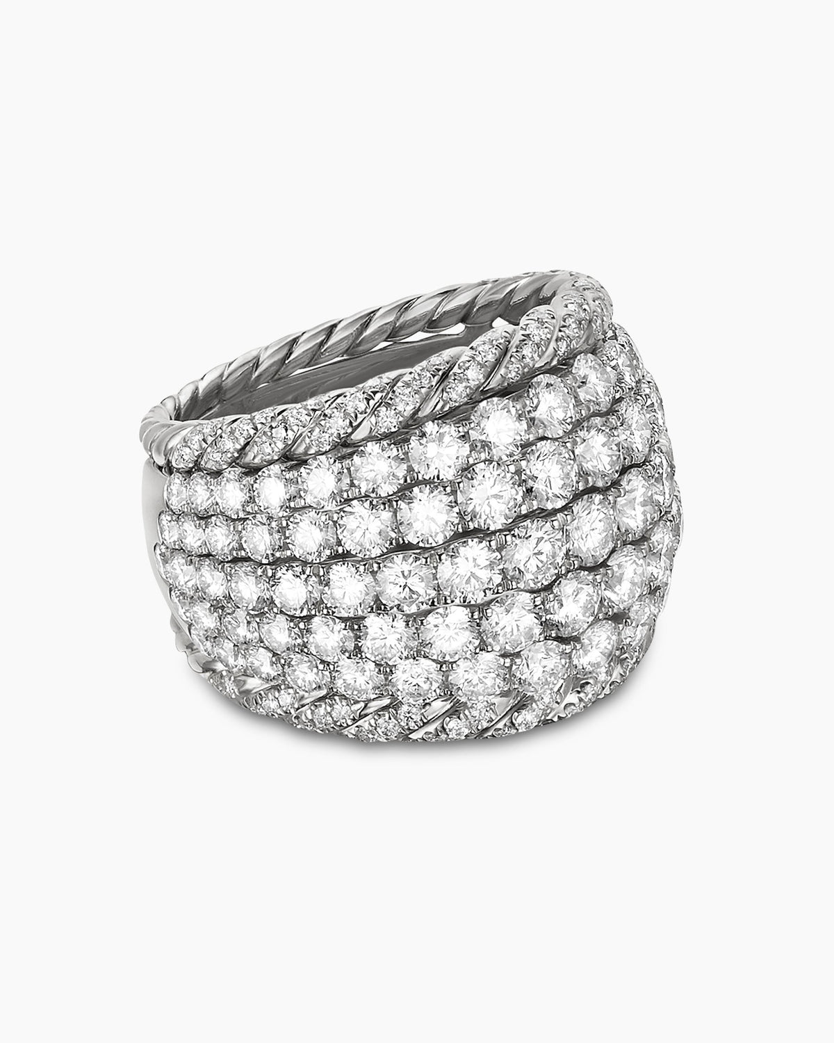 David Yurman Floating Diamonds Dome Ring in White Gold David Yurman High Jewelry