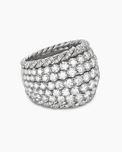 David Yurman Floating Diamonds Dome Ring in White Gold David Yurman High Jewelry