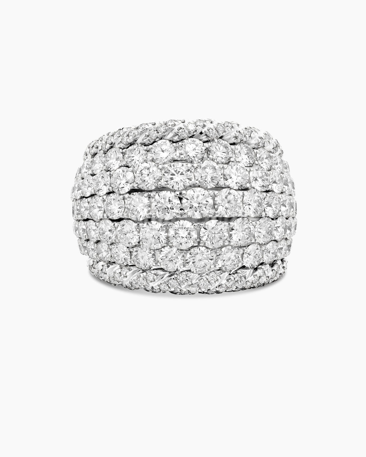 David Yurman Floating Diamonds Dome Ring in White Gold David Yurman High Jewelry