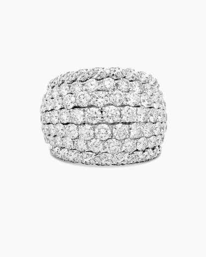 David Yurman Floating Diamonds Dome Ring in White Gold David Yurman High Jewelry