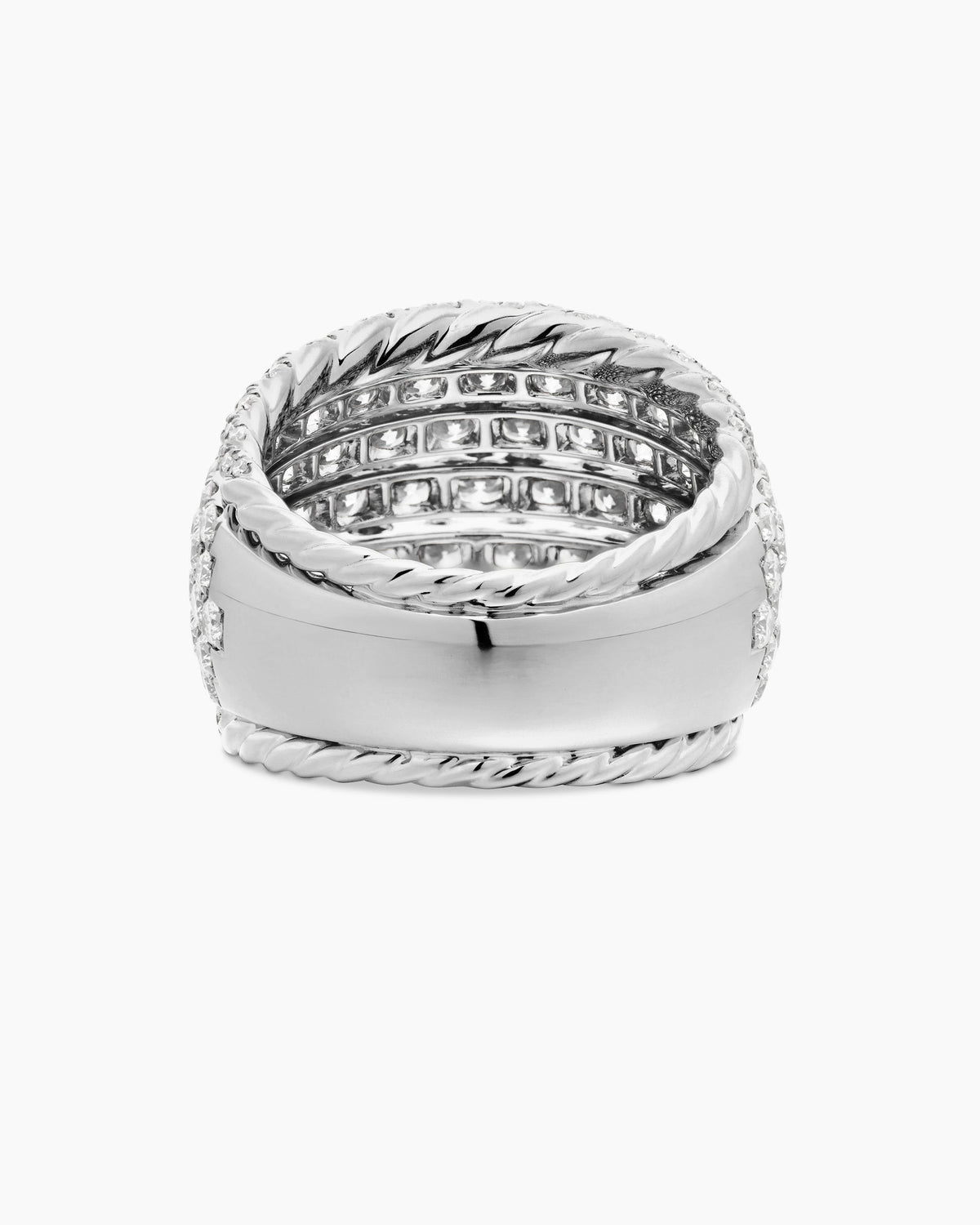 David Yurman Floating Diamonds Dome Ring in White Gold David Yurman High Jewelry