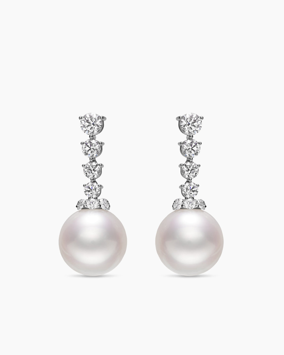 David Yurman Floating Diamonds and Pearl Earrings David Yurman High Jewelry