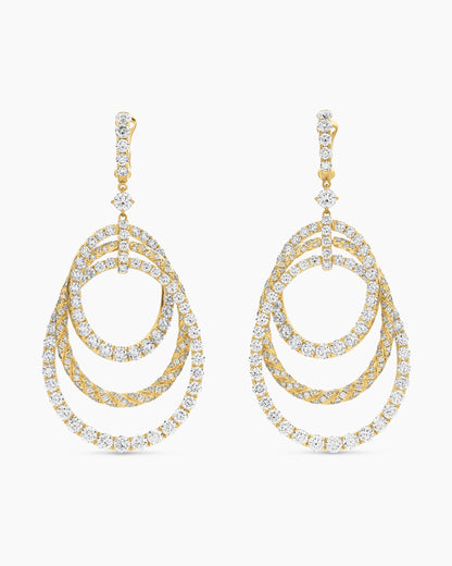 David Yurman Floating Diamonds Drop Earrings in Yellow Gold David Yurman High Jewelry