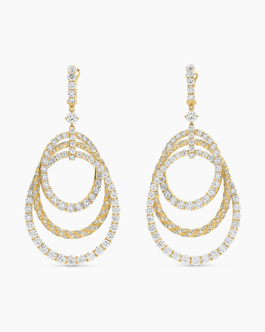 David Yurman Floating Diamonds Drop Earrings in Yellow Gold David Yurman High Jewelry
