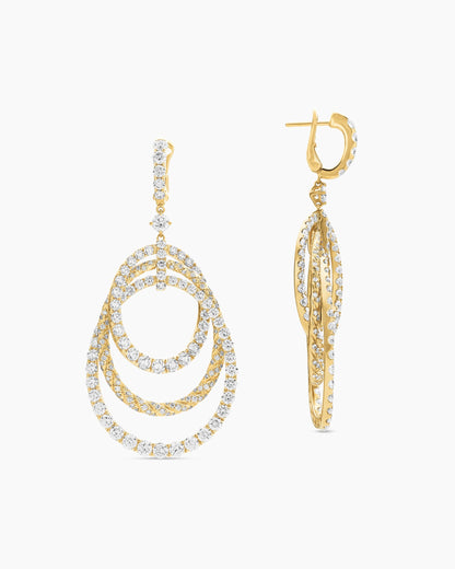 David Yurman Floating Diamonds Drop Earrings in Yellow Gold David Yurman High Jewelry