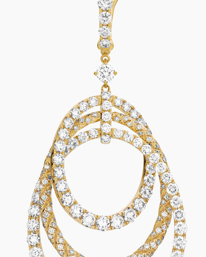 David Yurman Floating Diamonds Drop Earrings in Yellow Gold David Yurman High Jewelry