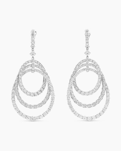 David Yurman Floating Diamonds Drop Earrings in White Gold David Yurman High Jewelry