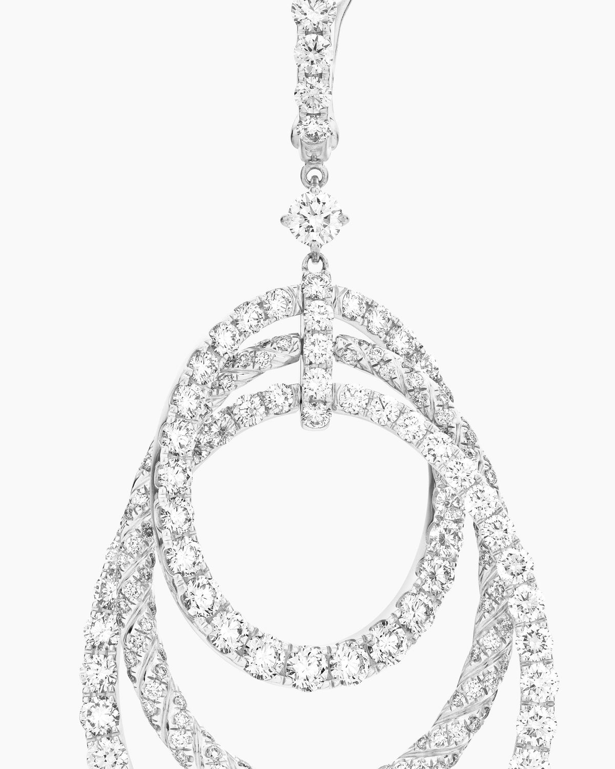 David Yurman Floating Diamonds Drop Earrings in White Gold David Yurman High Jewelry