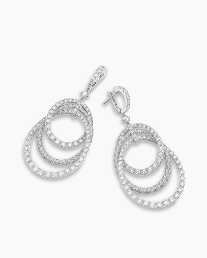 David Yurman Floating Diamonds Drop Earrings in White Gold David Yurman High Jewelry