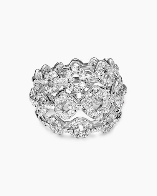 David Yurman Petite Pavé Cushion Link Dome Ring David Yurman High Jewelry