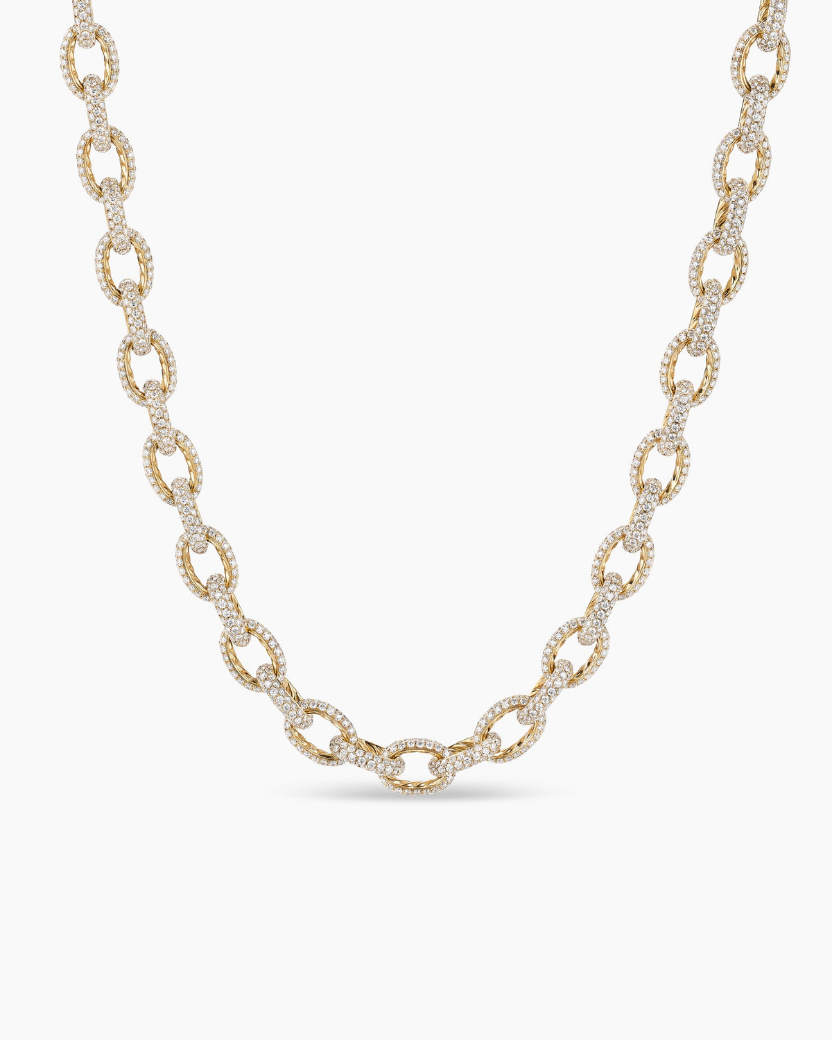 David Yurman Pavé Link Chain Necklace in Yellow Gold David Yurman High Jewelry
