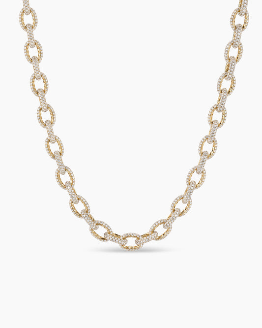 David Yurman Pavé Link Chain Necklace in Yellow Gold David Yurman High Jewelry