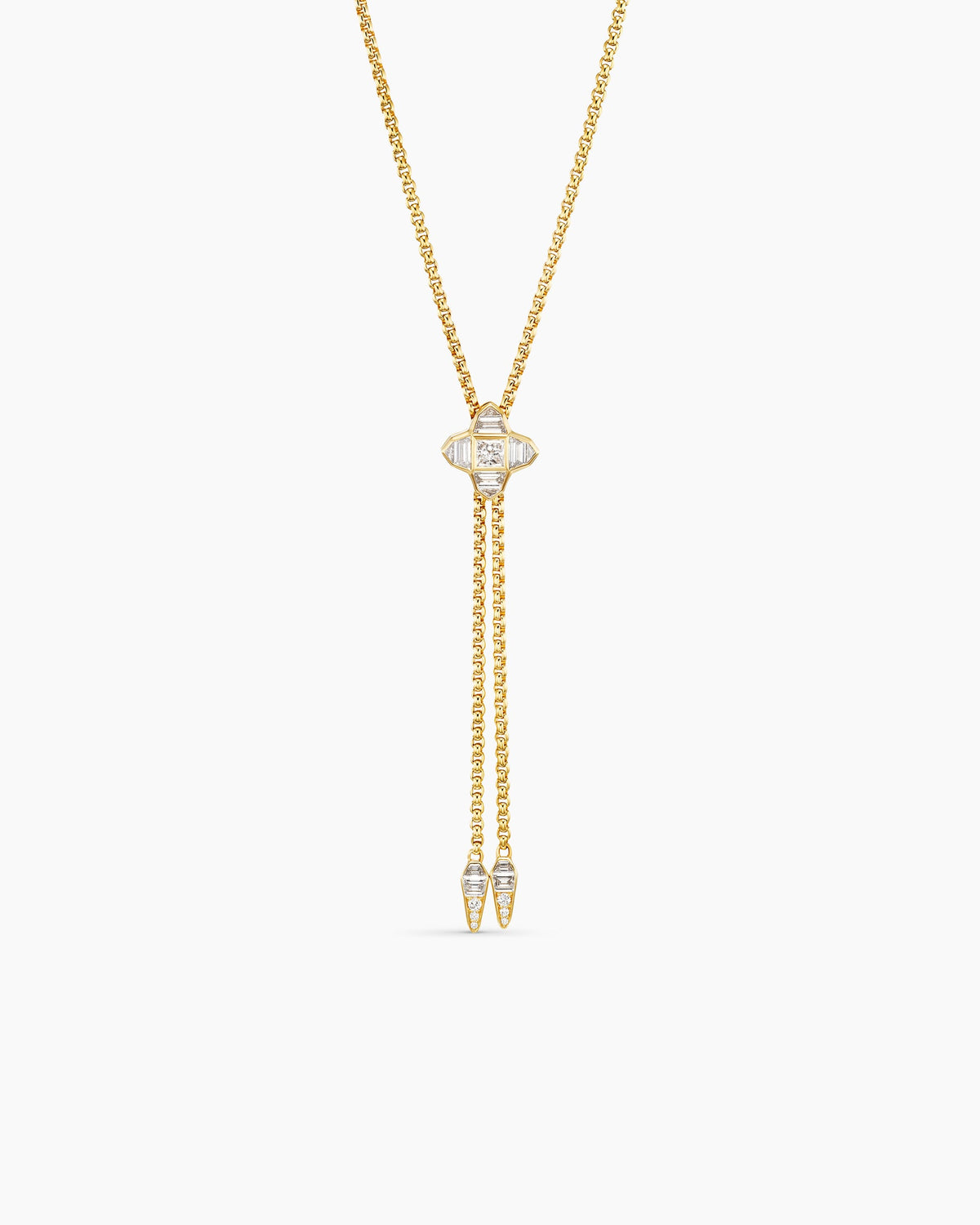 David Yurman Pavé Chain Diamond Slider Necklace in Yellow Gold David Yurman High Jewelry