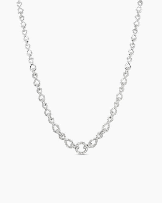 David Yurman Pavé Continuance Chain Necklace in White Gold with Diamonds David Yurman High Jewelry