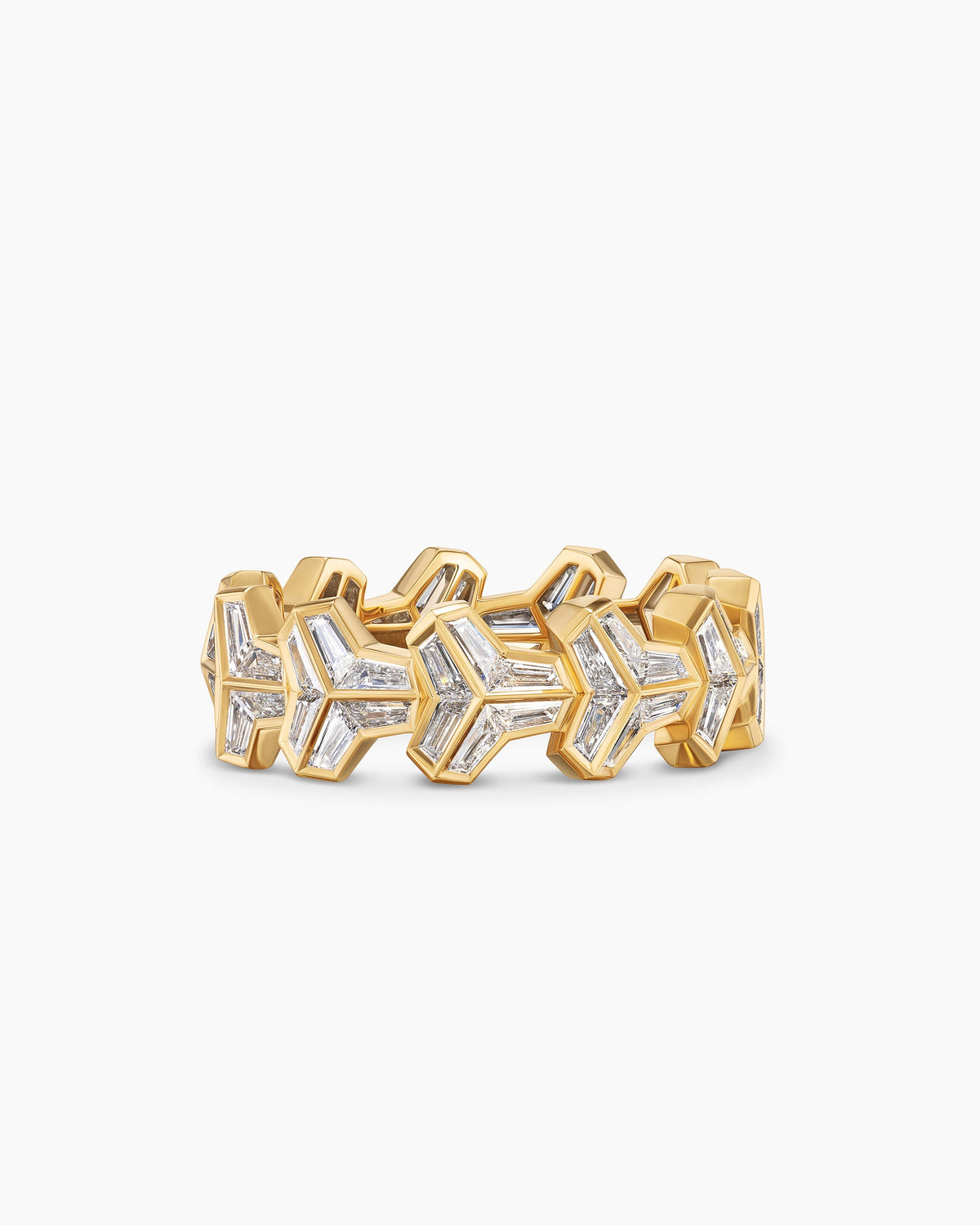 David Yurman Armory Band Ring in Yellow Gold with Diamonds David Yurman High Jewelry