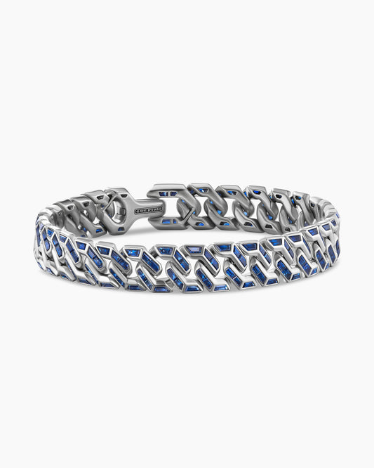 David Yurman Mens Angular Curb Chain Bracelet in Platinum David Yurman High Jewelry