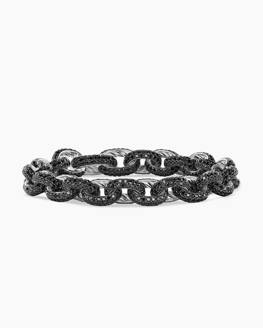 David Yurman Mens Pavé Oval Link Chain Bracelet in White Gold David Yurman High Jewelry